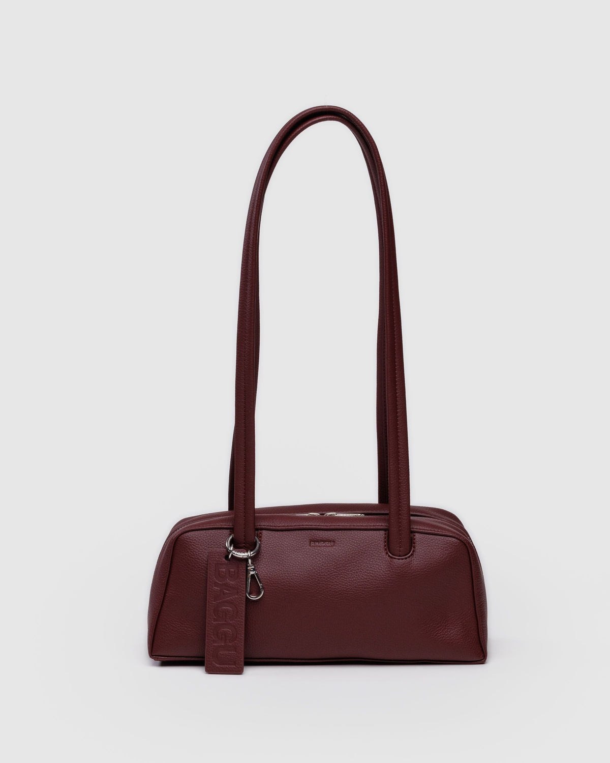 Small Recycled Leather Bowler Bag - Mahogany